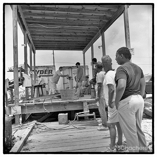 Men at marina