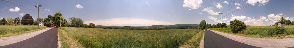 360 degree view of rural Connecticut road