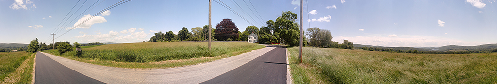 360 degree view of rural Connecticut road