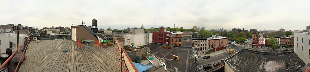 360 degree view from city rooftop