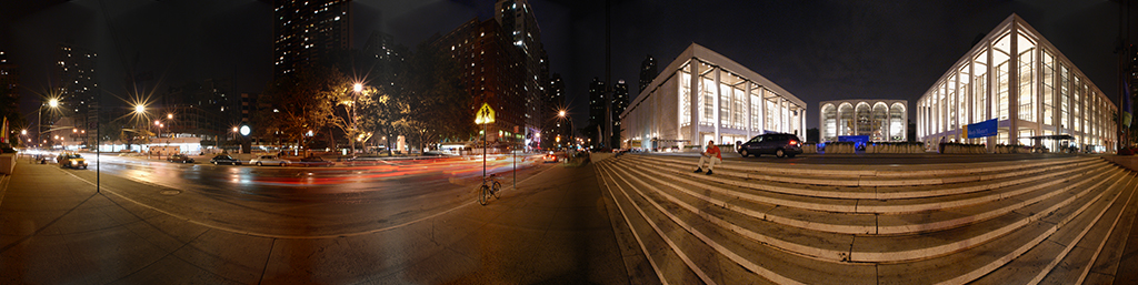 Panoramic view of Lincoln Center, New York at night