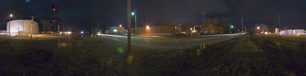 Panoramic view of Newburgh, New York, at night